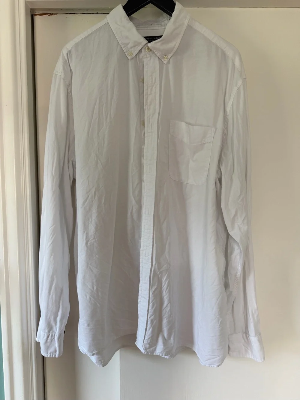Classic White Button-Down Men's Shirt